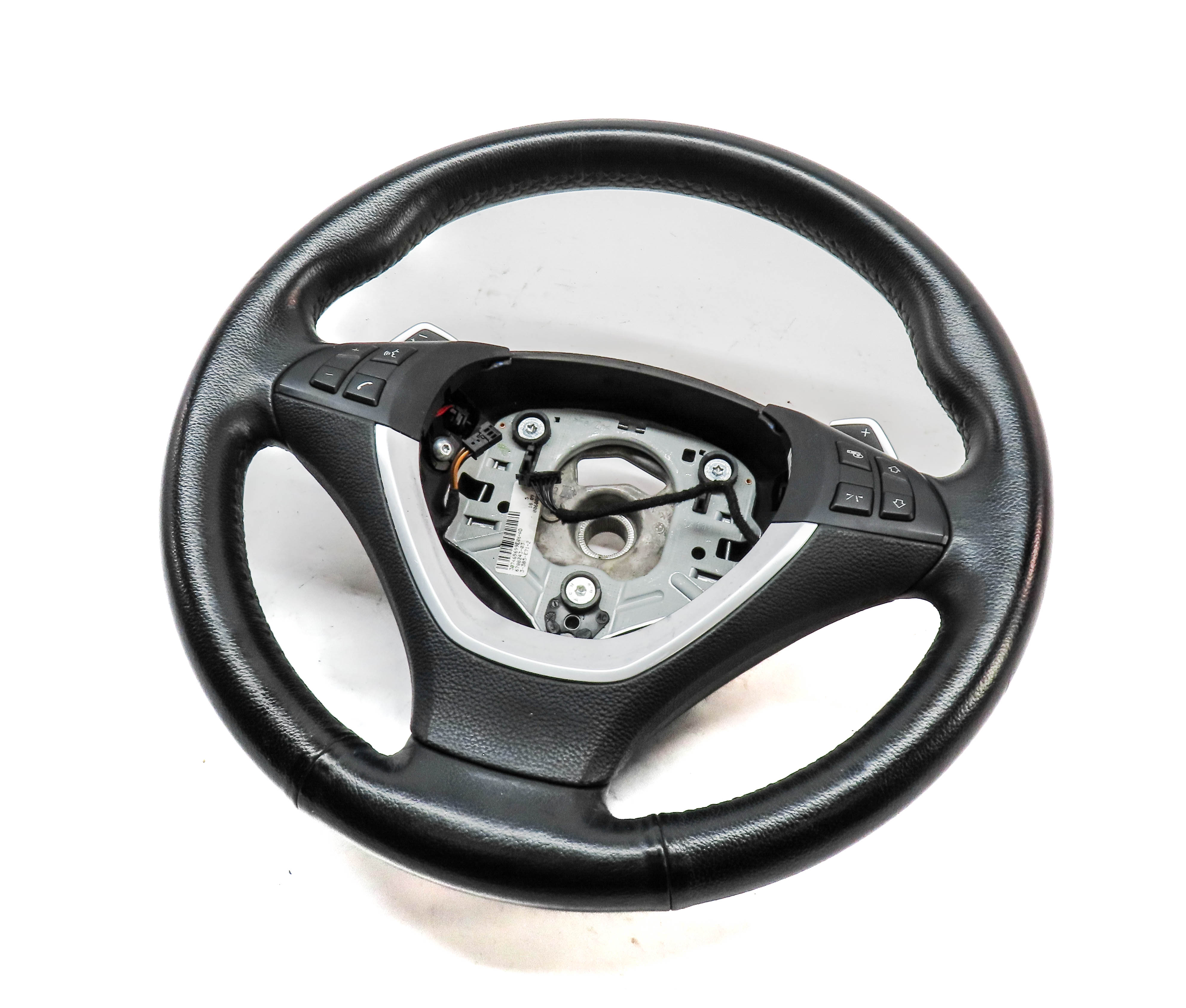 2013 BMW X5 (E70) 3 SPOKE SPORT STEERING WHEEL w/ PADDLES & SWITCHES (BLACK) — exact item pictured
